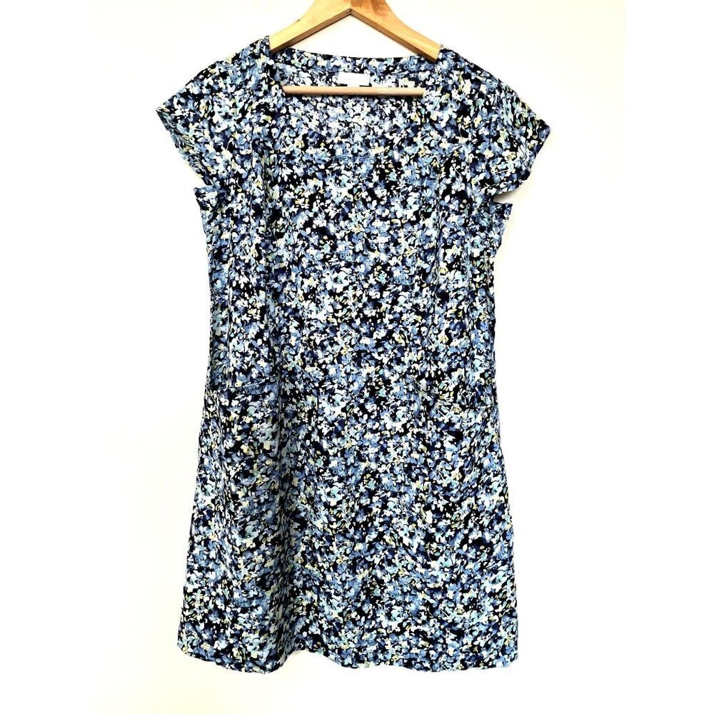 J.Jill Love Linen Blue Floral Midi Dress Petite Small - Picture 4 of 12